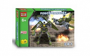 Конструктор – Робот-самолет 2-в-1, 106 деталей (Город Мастеров, KK-9011-R)